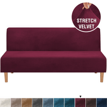 Load image into Gallery viewer, Sofa Bed Slipcovers | Plain Coloured 3 Seater Thick Velvet Sofa Bed Cover