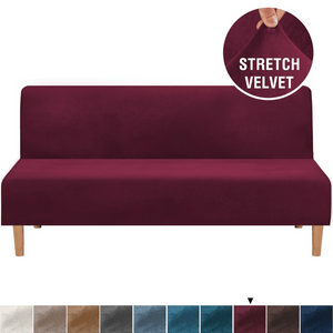 Sofa Bed Slipcovers | Plain Coloured 3 Seater Thick Velvet Sofa Bed Cover