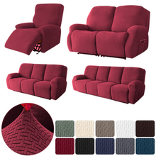 Load image into Gallery viewer, Recliner Sofa Slipcovers | 1, 2, 3, 4 Seater | Wine Red | Jacquard Solid Coloured Universal Recliner Sofa cover