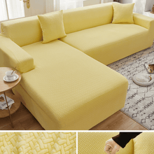 Load image into Gallery viewer, Sectional Sofa Slipcovers | Plain Coloured Jacquard Corner Sofa Cover