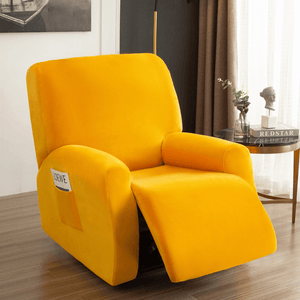 Arm Chair Slipcovers | Recliner | Red, Orange, Yellow, White | Plain Velvet Solid Coloured Armchair Covers