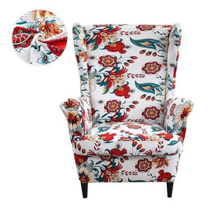 Arm Chair Slipcovers | Wingback Chair | Flower Patterned, Multicoloured Chair Covers