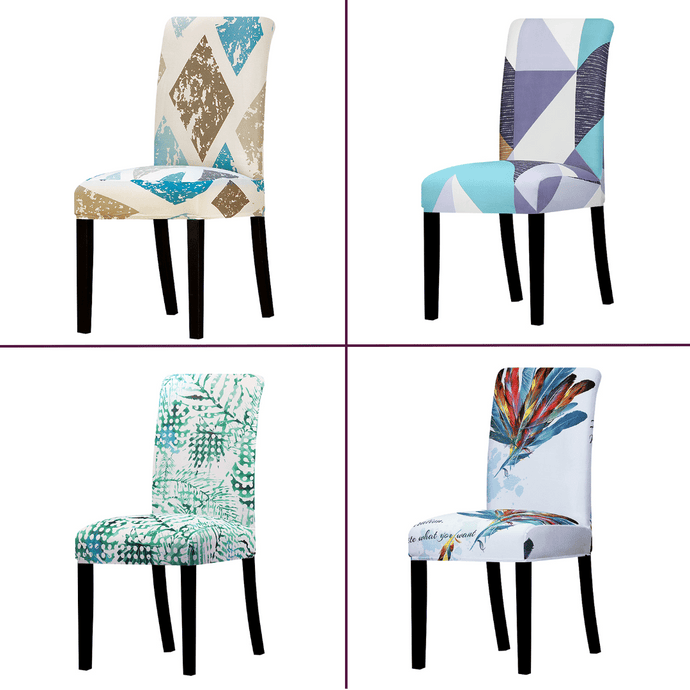 Dining Chair Slipcovers | Blue & White | Patterned Multi Coloured Chair Covers