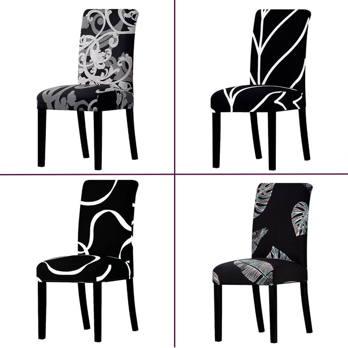 Dining Chair Slipcovers | Black & White | Patterned Multi Coloured Chair Covers