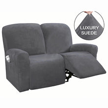 Load image into Gallery viewer, Recliner Sofa Slipcovers | 2 &amp; 3 Seater | Grey | Stretch Velvet Solid Coloured Recliner Sofa Cover