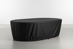 oval shaped custom furniture oudoor cover - black