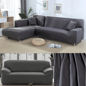 Sectional Sofa Slipcovers | Black, Grey, Coffee, Camel | Plain Solid Coloured Universal Corner Sofa Cover